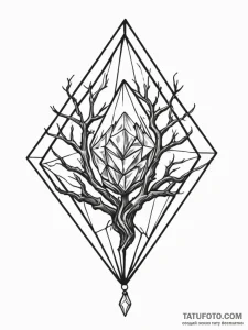 Tattoo sketch, growing crystal of wisdom, a s... - эскиз тату (№1752369204_0, 13.07.2025 01:13) — Tatufoto.com