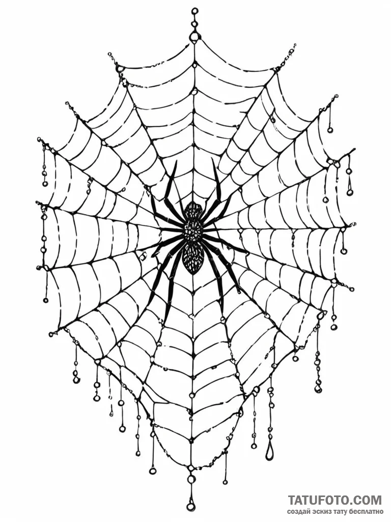 Tattoo sketch, glimmering web of life, a deta... - эскиз тату (№1752369289_0, 13.07.2025 01:14) — Tatufoto.com