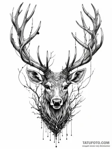 Tattoo sketch, guardian of the digital forest... - эскиз тату (№1752369636_0, 13.07.2025 01:20) — Tatufoto.com