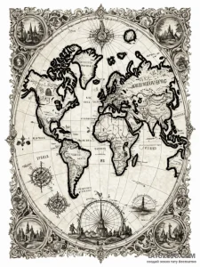 Tattoo sketch, haunted historical map, an ant... - эскиз тату (№1752369981_0, 13.07.2025 01:26) — Tatufoto.com