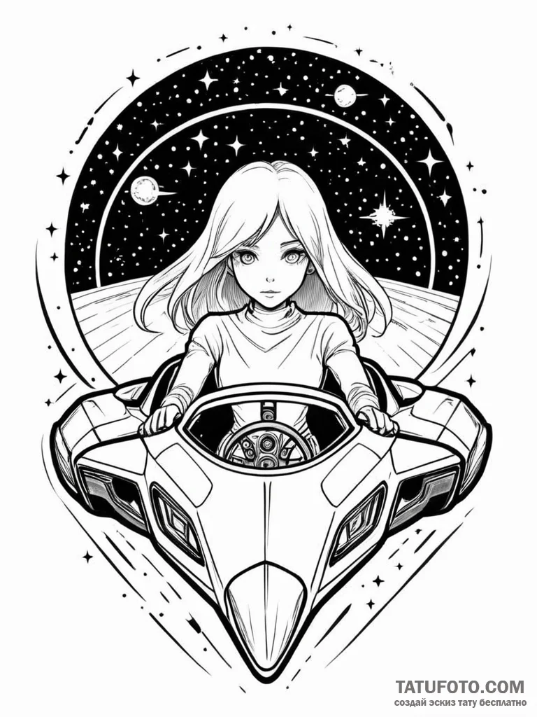 Tattoo sketch, hyperspace highway driver, a l… — эскиз тату (№1752370149_0, 13.07.2025 01:29) — Tatufoto.com