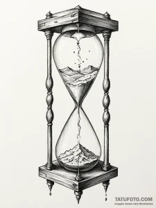 Tattoo sketch, hourglass of humanity's progre... - эскиз тату (№1752370573_0, 13.07.2025 01:36) — Tatufoto.com