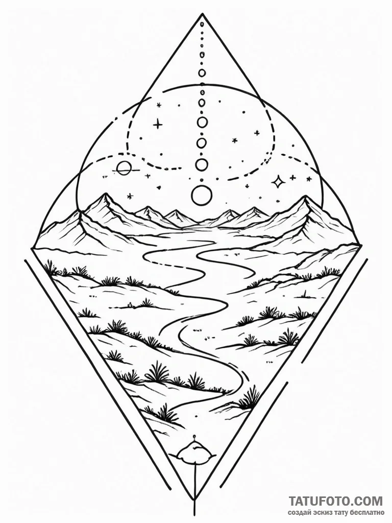 Tattoo sketch, horizon of infinite possibilit... - эскиз тату (№1752371166_0, 13.07.2025 01:46) — Tatufoto.com