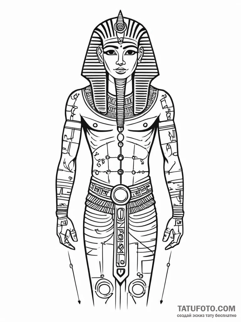Tattoo sketch, hieroglyphic hacker, an ancien... - эскиз тату (№1752371334_0, 13.07.2025 01:48) — Tatufoto.com
