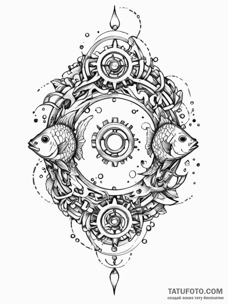 Tattoo sketch, harmony of opposites, a symbol... - эскиз тату (№1752371502_0, 13.07.2025 01:51) — Tatufoto.com