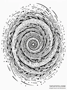 Tattoo sketch, hypnotic hexadecimal vortex, a... - эскиз тату (№1752371755_0, 13.07.2025 01:55) — Tatufoto.com