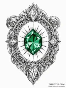 Tattoo sketch, hyper-realistic portal gem, a... - эскиз тату (№1752372449_0, 13.07.2025 02:07) — Tatufoto.com