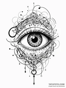 Tattoo sketch, hidden truth in chaos, a swirl... - эскиз тату (№1752372717_0, 13.07.2025 02:11) — Tatufoto.com