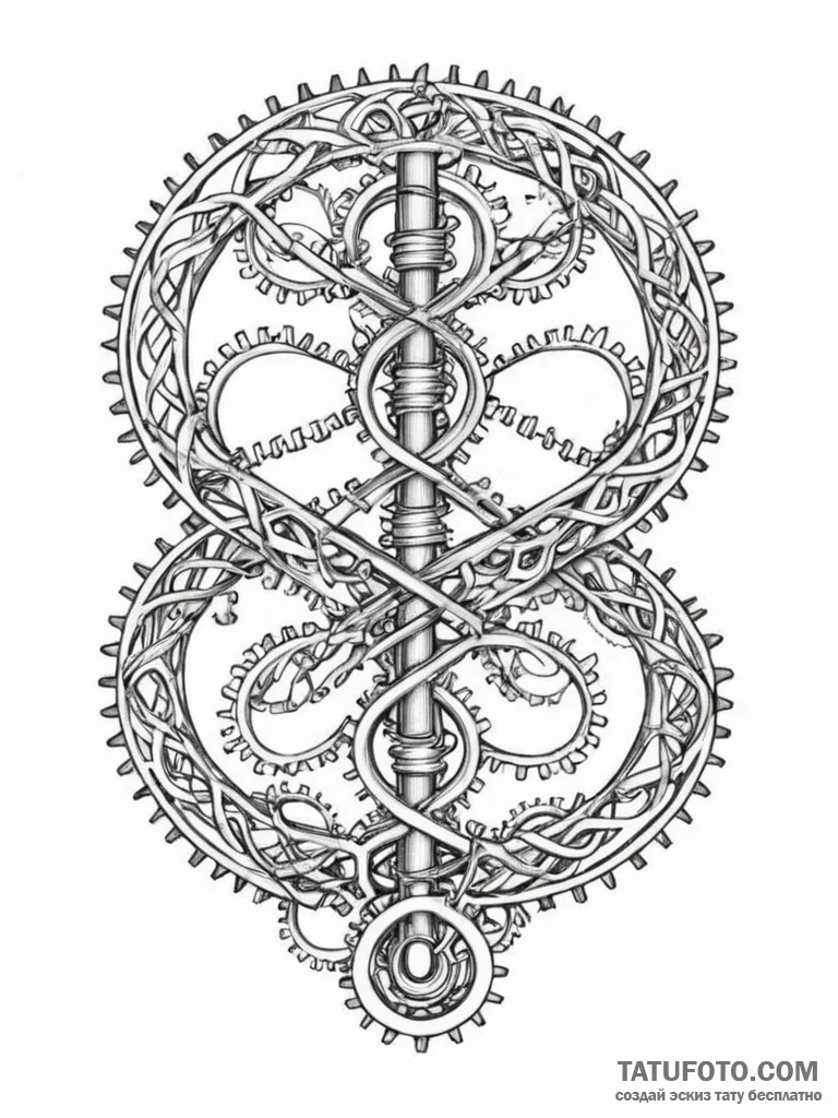 Tattoo sketch, infinity loop of innovation, a... - эскиз тату (№1752373992_0, 13.07.2025 02:33) — Tatufoto.com
