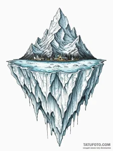 Tattoo sketch, iceberg of information, a mass... - эскиз тату (№1752374245_0, 13.07.2025 02:37) — Tatufoto.com