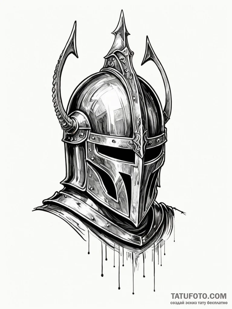 Tattoo sketch, ironclad ideals, a medieval kn… — эскиз тату (№1752374414_0, 13.07.2025 02:40) — Tatufoto.com