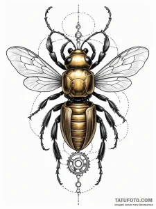 Tattoo sketch, industrialized insect, a delic... - эскиз тату (№1752374499_0, 13.07.2025 02:41) — Tatufoto.com