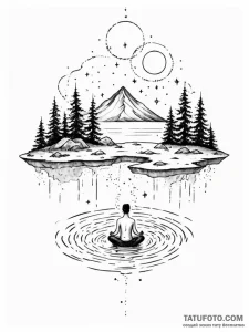 Tattoo sketch, introspection island, a small,... - эскиз тату (№1752374922_0, 13.07.2025 02:48) — Tatufoto.com