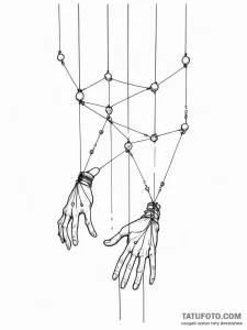 Tattoo sketch, invisible threads of control,... - эскиз тату (№1752375852_0, 13.07.2025 03:04) — Tatufoto.com