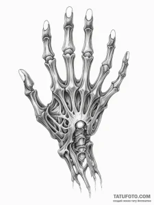 Tattoo sketch, illuminated skeletal hand, a d... - эскиз тату (№1752376022_0, 13.07.2025 03:07) — Tatufoto.com