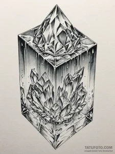 Tattoo sketch, ice-bound data crystal, a larg... - эскиз тату (№1752376359_0, 13.07.2025 03:12) — Tatufoto.com