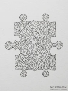 Tattoo sketch, infinite puzzle piece, a singl... - эскиз тату (№1752376613_0, 13.07.2025 03:16) — Tatufoto.com