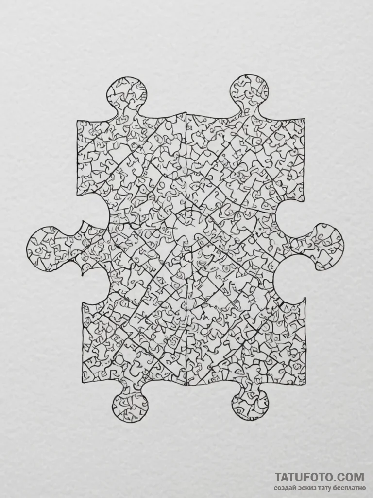 Tattoo sketch, infinite puzzle piece, a singl... - эскиз тату (№1752376613_0, 13.07.2025 03:16) — Tatufoto.com