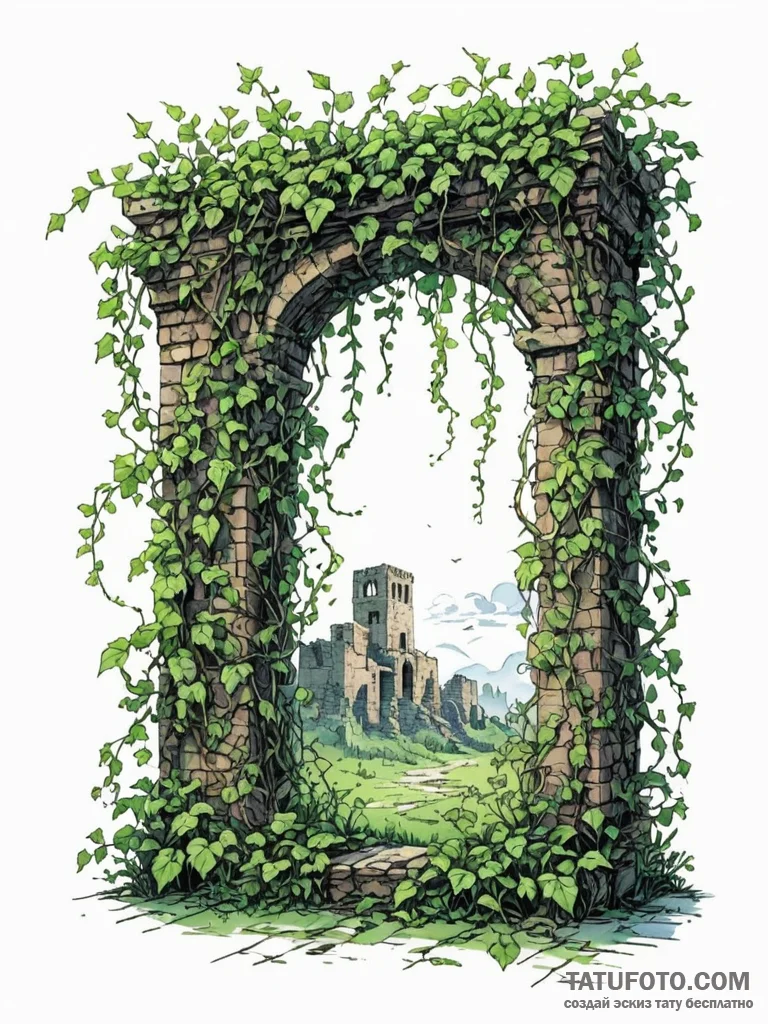 Tattoo sketch, invading pixelated vines, a st... - эскиз тату (№1752376698_0, 13.07.2025 03:18) — Tatufoto.com