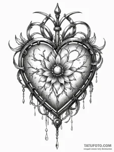 Tattoo sketch, iron heart, vulnerable core, a... - эскиз тату (№1752376952_0, 13.07.2025 03:22) — Tatufoto.com