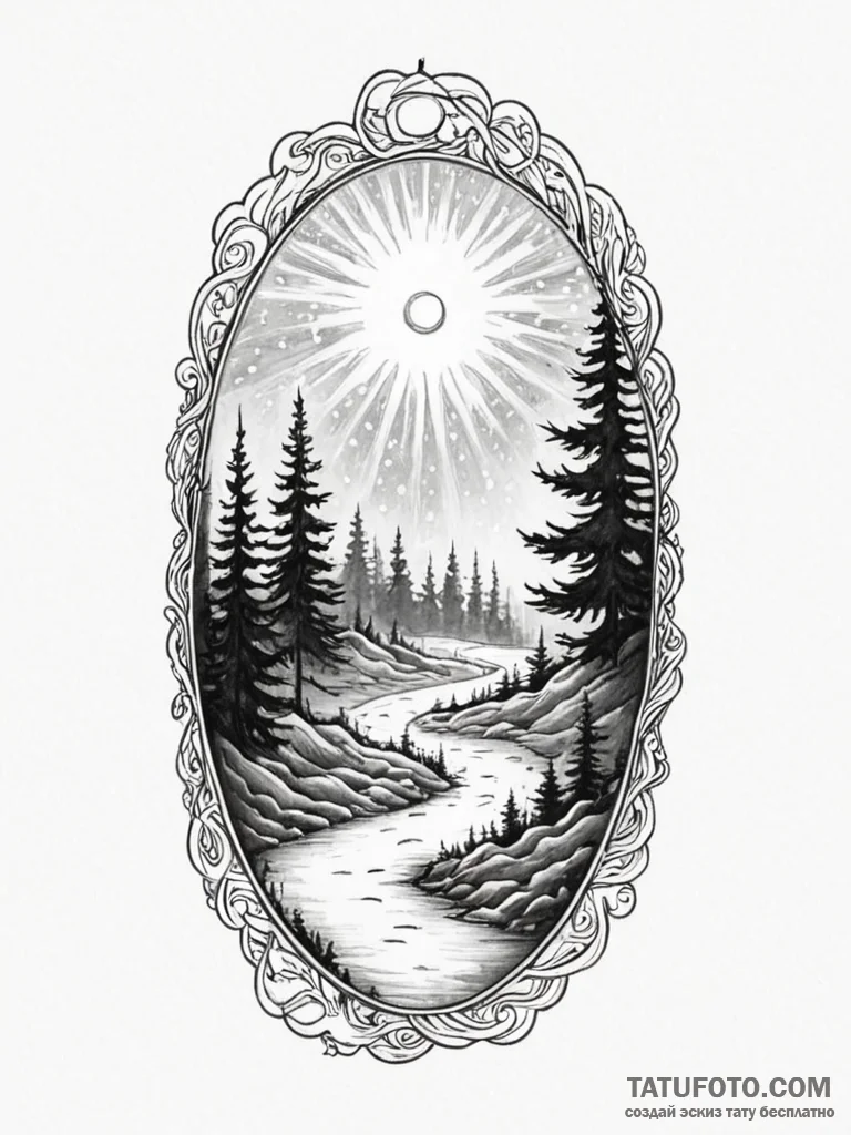Tattoo sketch, intuition's guiding light, a s... - эскиз тату (№1752377627_0, 13.07.2025 03:33) — Tatufoto.com
