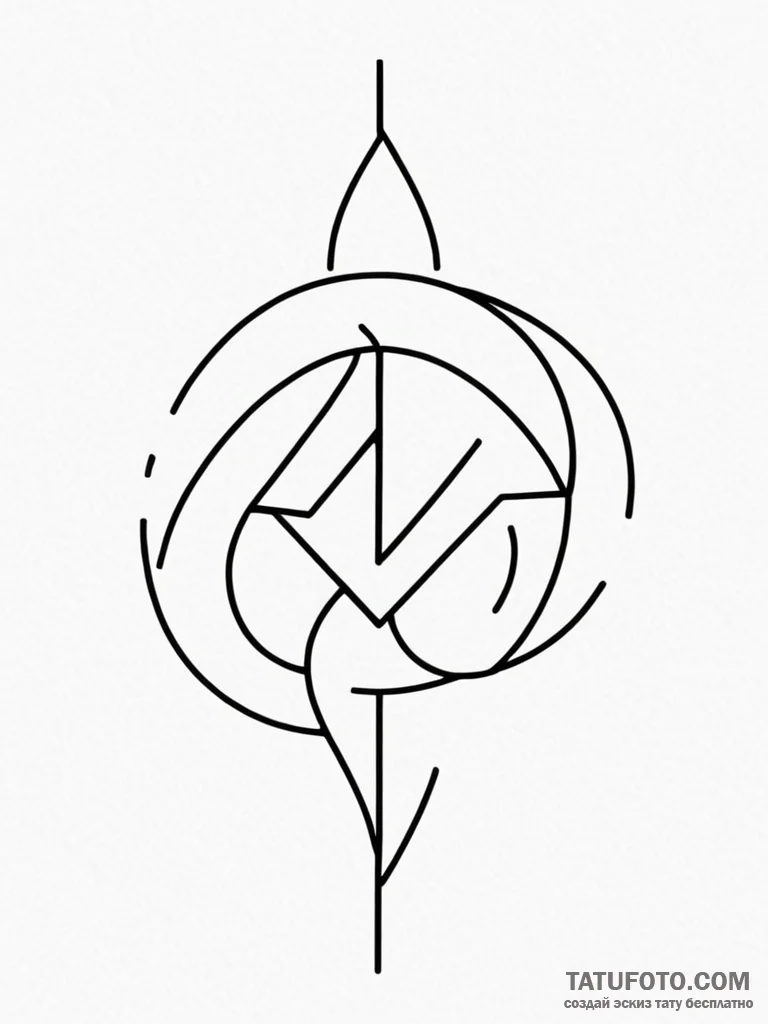 Tattoo sketch, icon of the unseen, a minimali... - эскиз тату (№1752377711_0, 13.07.2025 03:35) — Tatufoto.com