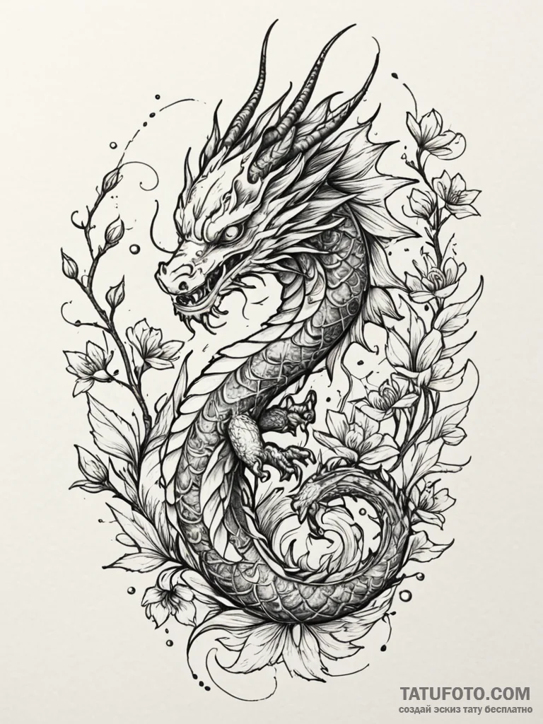 Tattoo sketch, xylograph of xeno-flora (biolu... - эскиз тату (№1752378303_0, 13.07.2025 03:45) — Tatufoto.com