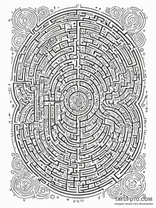 Tattoo sketch, labyrinth of logic, an intrica... - эскиз тату (№1752378473_0, 13.07.2025 03:47) — Tatufoto.com