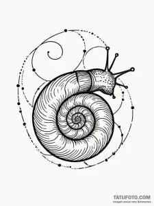 Tattoo sketch, golden ratio snail, a tiny sna... - эскиз тату (№1752378644_0, 13.07.2025 03:50) — Tatufoto.com