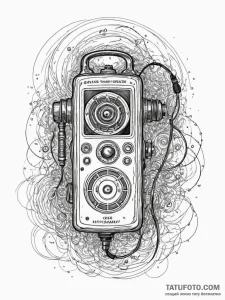 Tattoo sketch, voice recorder, spectral playb... - эскиз тату (№1752379240_0, 13.07.2025 04:00) — Tatufoto.com
