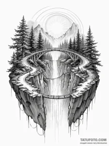 Tattoo sketch, living bridge of light, a grac... - эскиз тату (№1752379407_0, 13.07.2025 04:03) — Tatufoto.com