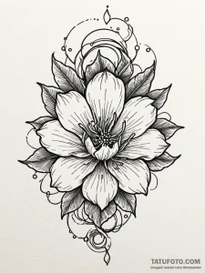 Tattoo sketch, desert rose data bloom, a resi... - эскиз тату (№1752379663_0, 13.07.2025 04:07) — Tatufoto.com
