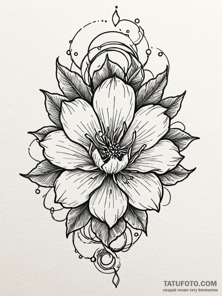 Tattoo sketch, desert rose data bloom, a resi… — эскиз тату (№1752379663_0, 13.07.2025 04:07) — Tatufoto.com