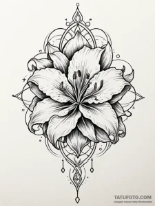 Tattoo sketch, quantum bloom of life, a singl... - эскиз тату (№1752379917_0, 13.07.2025 04:11) — Tatufoto.com