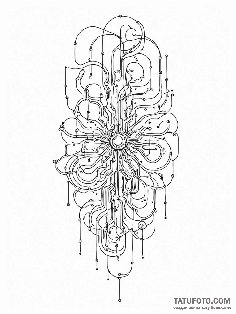 Tattoo sketch, abstract algorithm visualized... - эскиз тату (№1752380001_0, 13.07.2025 04:13) — Tatufoto.com