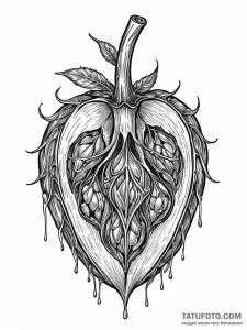 Tattoo sketch, xylocarp (woody fruit), data c... - эскиз тату (№1752381101_0, 13.07.2025 04:31) — Tatufoto.com