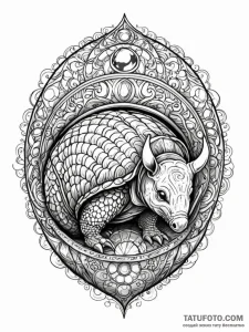 Tattoo sketch, an armadillo curled up, but it... - эскиз тату (№1752381271_0, 13.07.2025 04:34) — Tatufoto.com