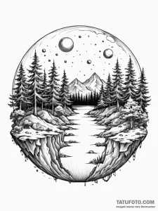Tattoo sketch, layered reality orb, a transpa... - эскиз тату (№1752382207_0, 13.07.2025 04:50) — Tatufoto.com