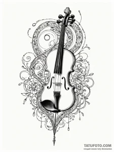 Tattoo sketch, virtuoso's bow, light string,... - эскиз тату (№1752383825_0, 13.07.2025 05:17) — Tatufoto.com