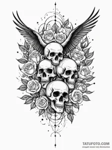 Tattoo sketch, synchronized starlings of the... - эскиз тату (№1752384166_0, 13.07.2025 05:22) — Tatufoto.com