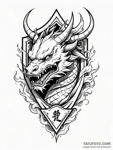 Tattoo sketch, knight's crest, digital herald... - эскиз тату (№1752384336_0, 13.07.2025 05:25) — Tatufoto.com