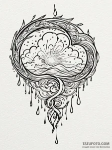 Tattoo sketch, quiet storm of ideas, a styliz... - эскиз тату (№1752384422_0, 13.07.2025 05:27) — Tatufoto.com