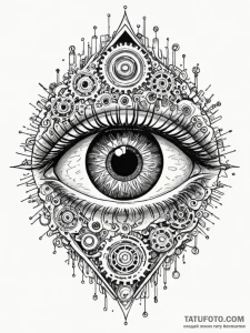 Tattoo sketch, kaleidoscope eye of perception... - эскиз тату (№1752384677_0, 13.07.2025 05:31) — Tatufoto.com
