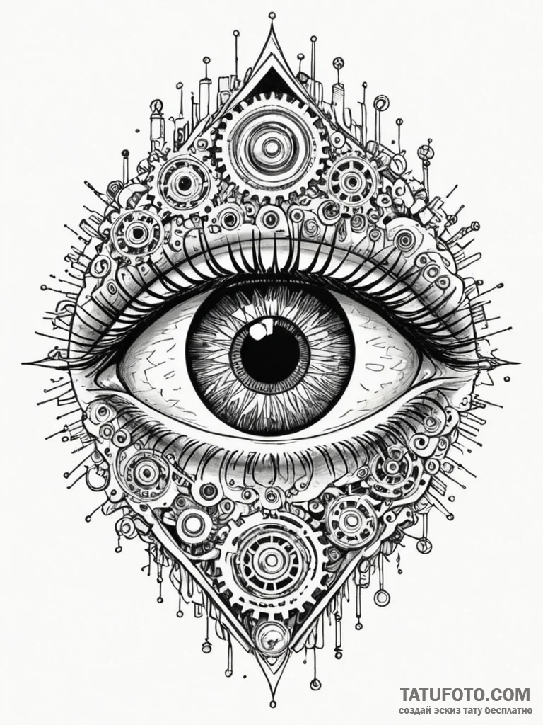 Tattoo sketch, kaleidoscope eye of perception... - эскиз тату (№1752384677_0, 13.07.2025 05:31) — Tatufoto.com