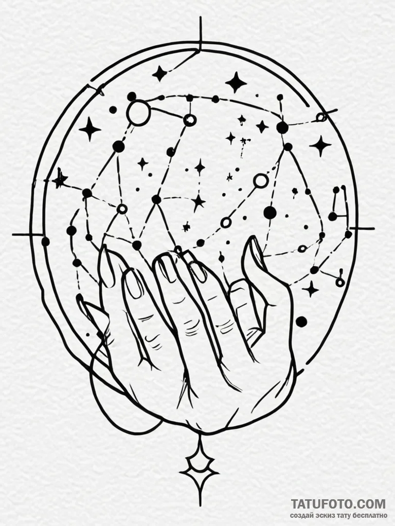 Tattoo sketch, displaced constellation, a fam... - эскиз тату (№1752385448_0, 13.07.2025 05:44) — Tatufoto.com