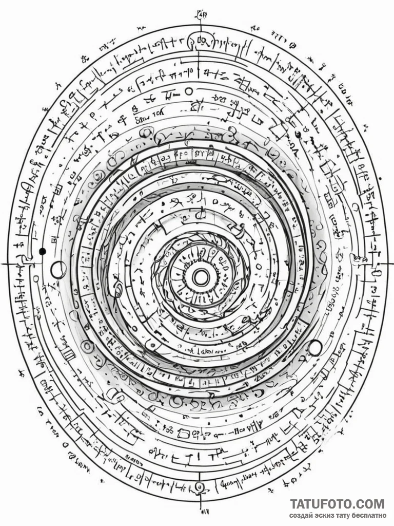 Tattoo sketch, numinous numbers portal, a swi... - эскиз тату (№1752385875_0, 13.07.2025 05:51) — Tatufoto.com