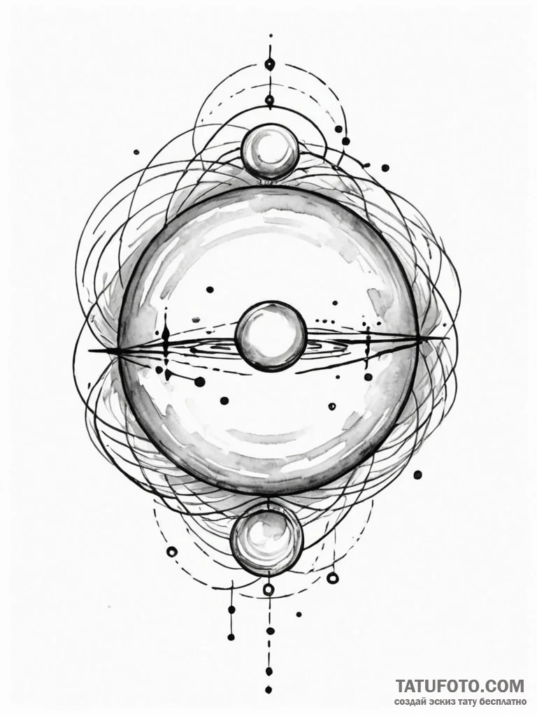 Tattoo sketch, resonant soul orb, a glowing,... - эскиз тату (№1752387492_0, 13.07.2025 06:18) — Tatufoto.com