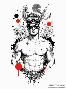 Tattoo sketch, apollo, the greek god, wearing... - эскиз тату (№1752387578_0, 13.07.2025 06:19) — Tatufoto.com