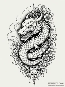 Tattoo sketch, mechanical magician's hat, a c... - эскиз тату (№1752387662_0, 13.07.2025 06:21) — Tatufoto.com