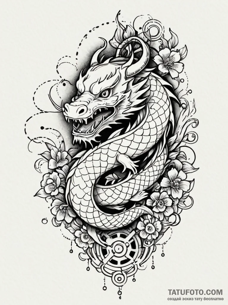 Tattoo sketch, mechanical magician's hat, a c... - эскиз тату (№1752387662_0, 13.07.2025 06:21) — Tatufoto.com